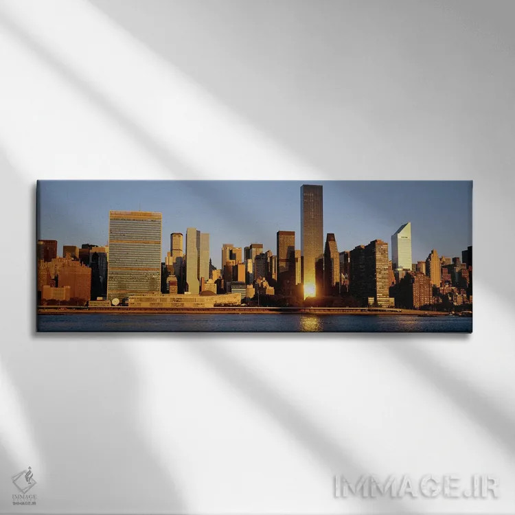 تابلو Manhattan, New York State, USA,نمای افق، منهتن، ایالت نیویورک، ایالات متحده اثر پانورامیک ایمجز (استودیو عکاسی عریض) - نمای روبهرو روی دیوار
