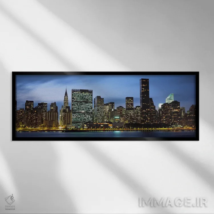 تابلو NYC, New York City, New York State, USA,منهتن، نیویورک اثر پانورامیک ایمجز (استودیو عکاسی عریض) - نمای قابدار مشکی