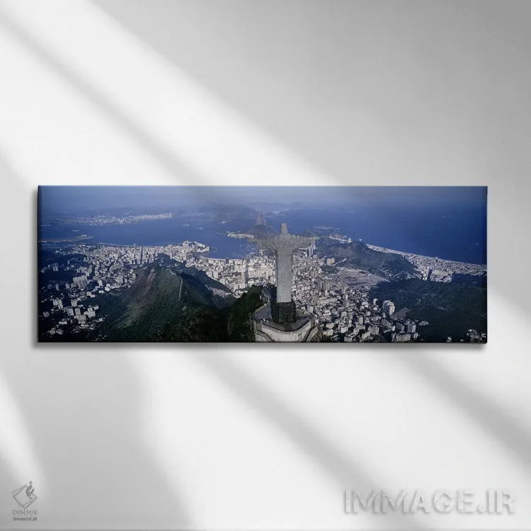 تابلو Rio de Janeiro, Southeast Region, Brazil,نمای هوایی شماره دو، ریو دو ژانیرو، منطقه جنوب شرقی، برزیل اثر پانورامیک ایمجز (استودیو عکاسی عریض) - نمای روبهرو روی دیوار