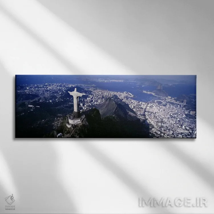 تابلو Rio de Janeiro, Southeast Region, Brazil,نمای هوایی شماره یک، ریو دو ژانیرو، منطقه جنوب شرقی، برزیل اثر پانورامیک ایمجز (استودیو عکاسی عریض) - نمای روبهرو روی دیوار