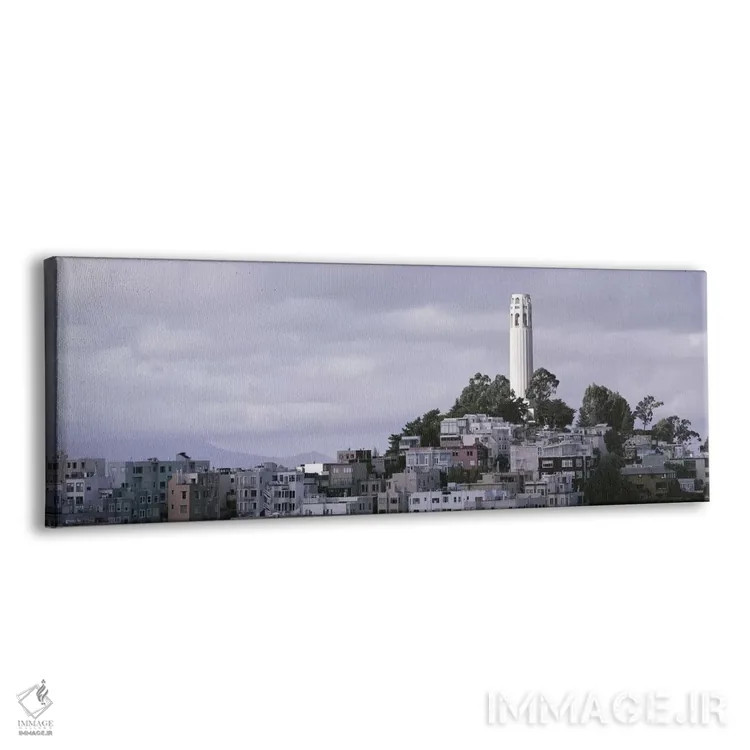 تابلو San Francisco, California, USA,برج کویت روی تلگراف هیل، سانفرانسیسکو، کالیفرنیا اثر پانورامیک ایمجز (استودیو عکاسی عریض) - نمای پرسپکتیو محصول