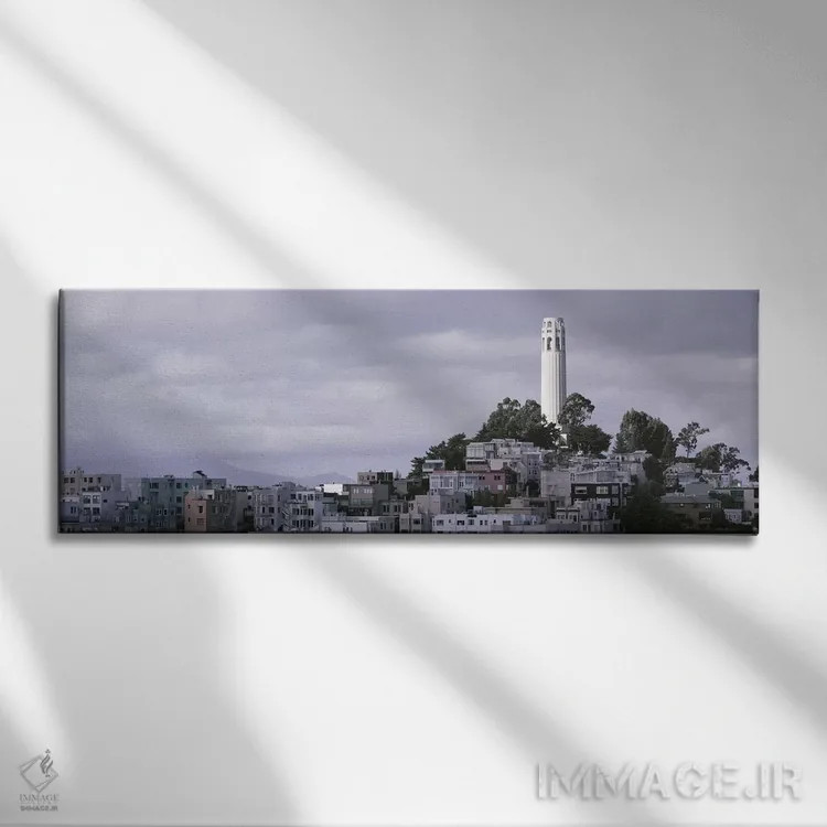 تابلو San Francisco, California, USA,برج کویت روی تلگراف هیل، سانفرانسیسکو، کالیفرنیا اثر پانورامیک ایمجز (استودیو عکاسی عریض) - نمای روبهرو روی دیوار