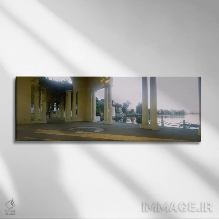 تابلو Lake Merritt, Oakland, California, USA,ساختمان کنار آب، دریاچه مریت، اوکلند، کالیفرنیا اثر پانورامیک ایمجز (استودیو عکاسی عریض) - نمای روبهرو روی دیوار