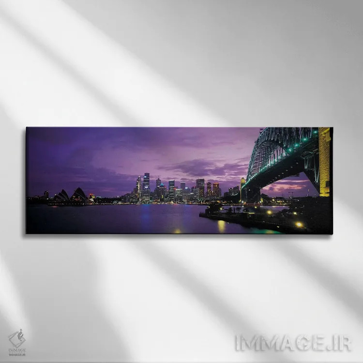 تابلو Sydney, New South Wales, Commonwealth Of Australia,بندر سیدنی در شب، سیدنی، نیو ساوت ولز، استرالیا اثر پانورامیک ایمجز (استودیو عکاسی عریض) - نمای روبهرو روی دیوار