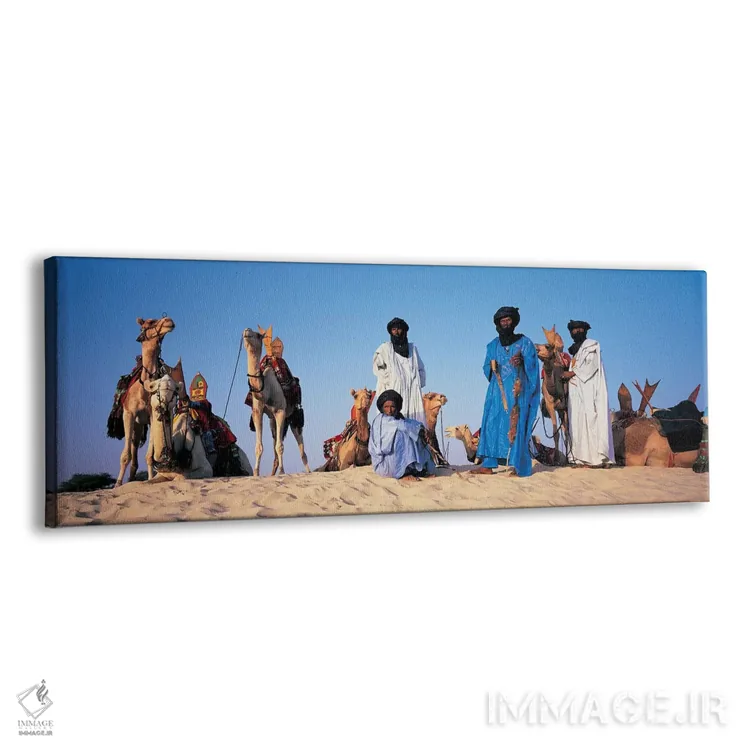 تابلو Mali, Africa,سواران شتر طوارق، مالی، آفریقا اثر پانورامیک ایمجز (استودیو عکاسی عریض) - نمای پرسپکتیو محصول
