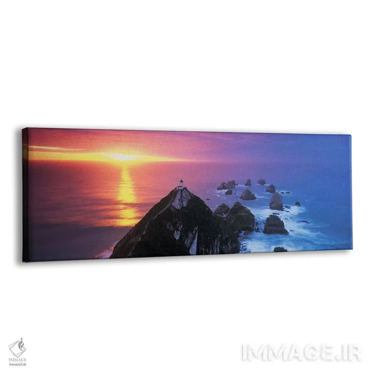 تابلو South Island, New Zealand,غروب، فانوس دریایی ناگت پوینت، جزیره جنوبی، نیوزیلند اثر پانورامیک ایمجز (استودیو عکاسی عریض) - نمای پرسپکتیو محصول