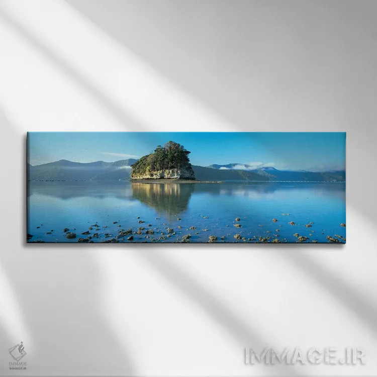 تابلو Marlborough Sounds, South Island, New Zealand,جزیره جنگلی، صداهای مارلبرو، جزیره جنوبی، نیوزیلند اثر پانورامیک ایمجز (استودیو عکاسی عریض) - نمای روبهرو روی دیوار