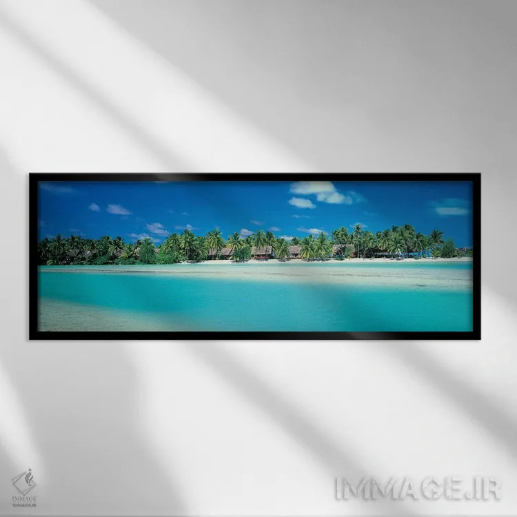 تابلو Aitutaki, Cook Islands,منظرهٔ استوایی، آیتوتاکی، جزایر کوک اثر پانورامیک ایمجز (استودیو عکاسی عریض) - نمای قابدار مشکی