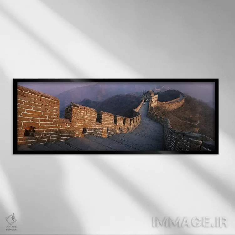 تابلو Great Wall Of China, People's Republic Of China,بخش موتیانیو، دیوار بزرگ چین، جمهوری خلق چین اثر پانورامیک ایمجز (استودیو عکاسی عریض) - نمای قابدار مشکی