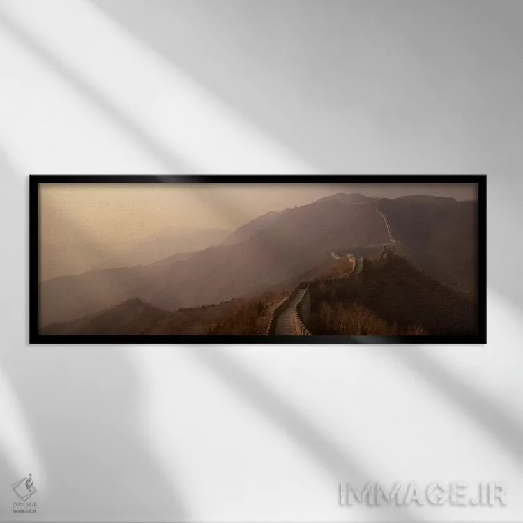 تابلو Great Wall Of China,بخش موتیانیو، دیوار بزرگ چین اثر پانورامیک ایمجز (استودیو عکاسی عریض) - نمای قابدار مشکی