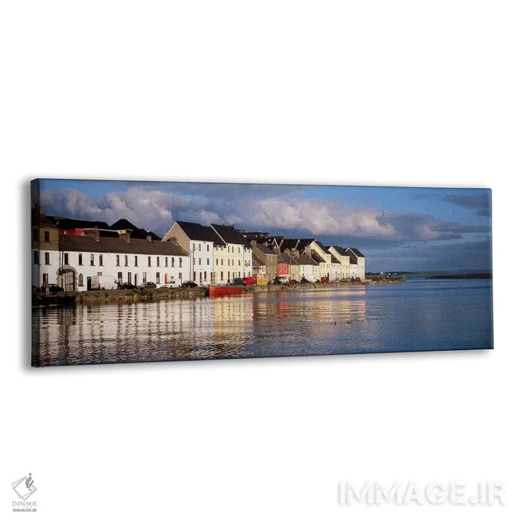 تابلو Ballyknow Quay, Galway, County Galway. Connacht Province, Republic Of Ireland,ملک کنار آب، اسکله بالینو، گالوی، شهرستان گالوی، استان کانات، جمهوری ایرلند اثر پانورامیک ایمجز (استودیو عکاسی عریض) - نمای پرسپکتیو محصول