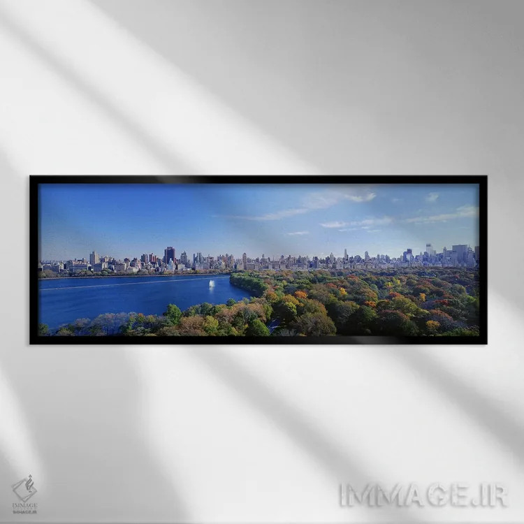 تابلو Manhattan, New York City, New York State, USA,ساختمانهای شهری، سنترالپارک، منهتن، نیویورک، ایالت نیویورک، آمریکا اثر پانورامیک ایمجز (استودیو عکاسی عریض) - نمای قابدار مشکی