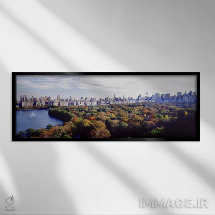 تابلو Manhattan, New York City, New York State, USA,ساختمانهای شهری، سنترالپارک، منهتن، نیویورک، ایالت نیویورک، آمریکا اثر پانورامیک ایمجز (استودیو عکاسی عریض) - نمای قابدار مشکی