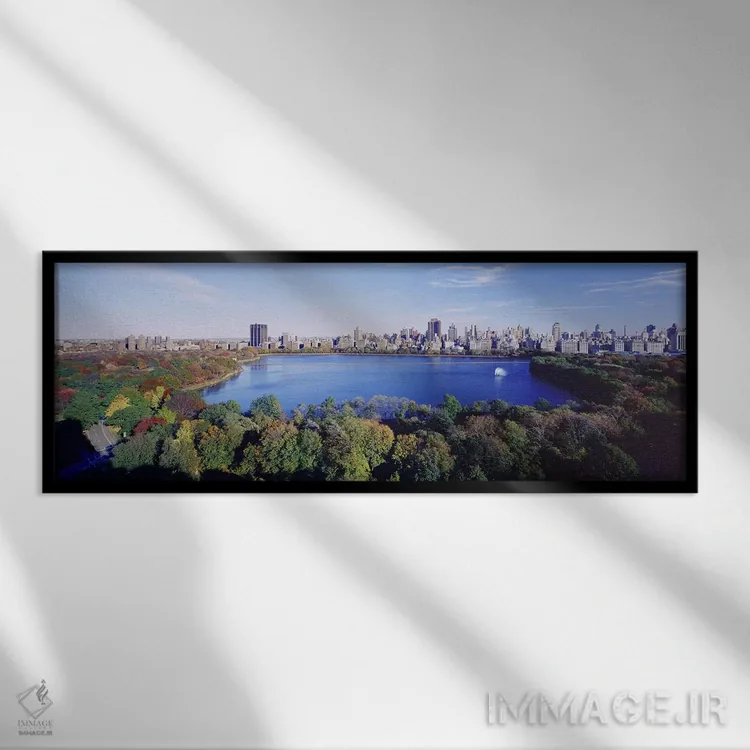 تابلو Manhattan, New York City, New York State, USA,ساختمانهای شهری، سنترالپارک، منهتن، نیویورک، ایالت نیویورک، آمریکا اثر پانورامیک ایمجز (استودیو عکاسی عریض) - نمای قابدار مشکی