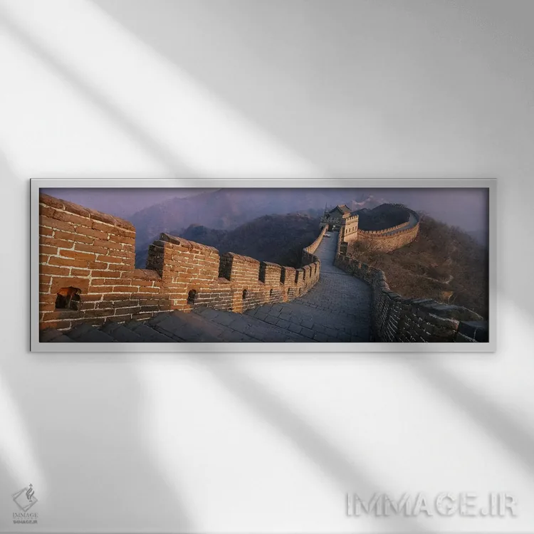 تابلو Great Wall Of China, People's Republic Of China,بخش موتیانیو، دیوار بزرگ چین، جمهوری خلق چین اثر پانورامیک ایمجز (استودیو عکاسی عریض) - نمای قابدار سفید