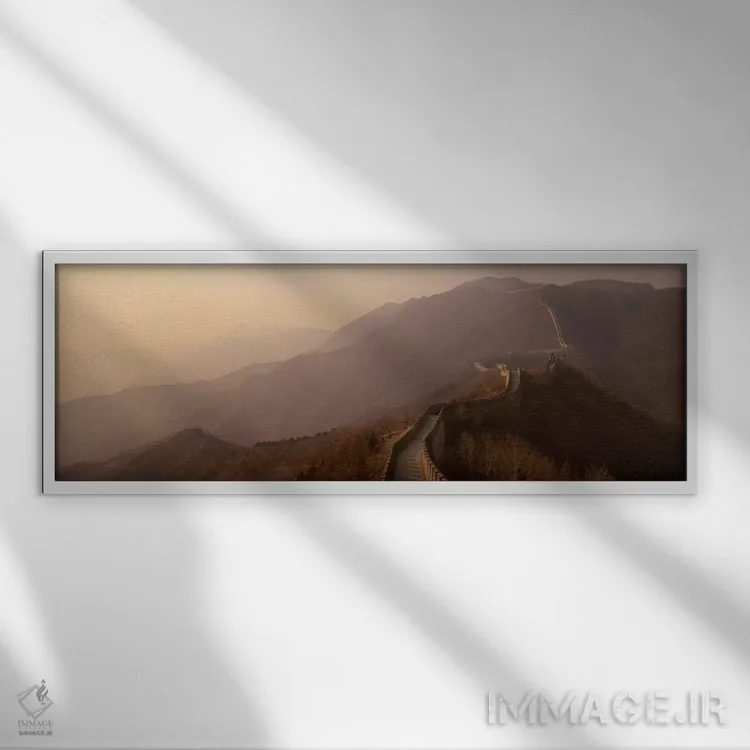 تابلو Great Wall Of China,بخش موتیانیو، دیوار بزرگ چین اثر پانورامیک ایمجز (استودیو عکاسی عریض) - نمای قابدار سفید