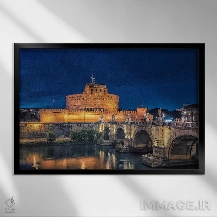 تابلو سنت آنجلو در شب اثر مانجیک پیکچرز (استودیو عکاسی یا فیلمسازی) - نمای قابدار مشکی