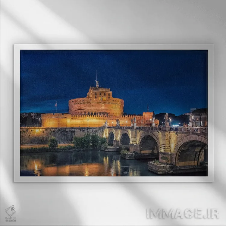 تابلو سنت آنجلو در شب اثر مانجیک پیکچرز (استودیو عکاسی یا فیلمسازی) - نمای قابدار سفید