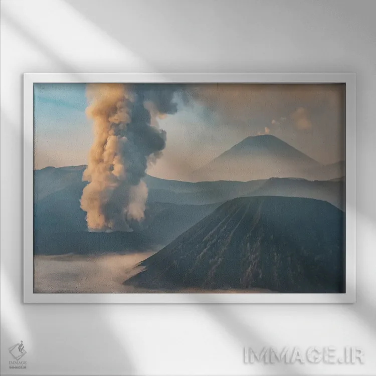 تابلو آتشفشان برومو (اندونزی) اثر مانجیک پیکچرز (استودیو عکاسی یا فیلمسازی) - نمای قابدار سفید