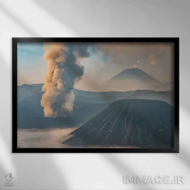 تابلو آتشفشان برومو (اندونزی) اثر مانجیک پیکچرز (استودیو عکاسی یا فیلمسازی) - نمای قابدار مشکی