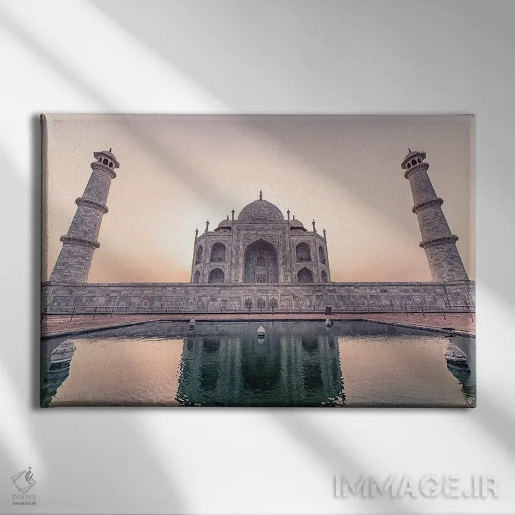 تابلو تاج محل در صبح اثر مانجیک پیکچرز (استودیو عکاسی یا فیلمسازی) - نمای روبهرو روی دیوار