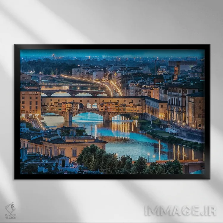 تابلو فلورانس در غروب اثر مانجیک پیکچرز (استودیو عکاسی یا فیلمسازی) - نمای قابدار مشکی