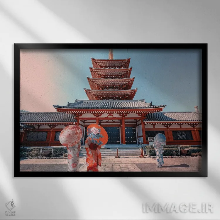 تابلو معبد سنسوجی اثر مانجیک پیکچرز (استودیو عکاسی یا فیلمسازی) - نمای قابدار مشکی