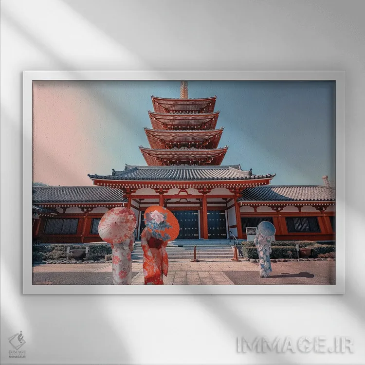 تابلو معبد سنسوجی اثر مانجیک پیکچرز (استودیو عکاسی یا فیلمسازی) - نمای قابدار سفید