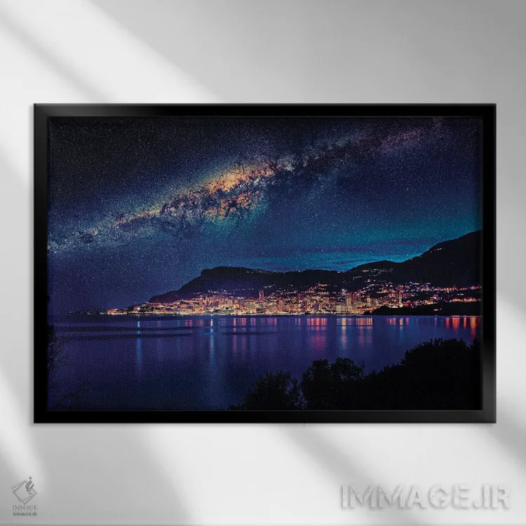تابلو شب در موناکو اثر مانجیک پیکچرز (استودیو عکاسی یا فیلمسازی) - نمای قابدار مشکی