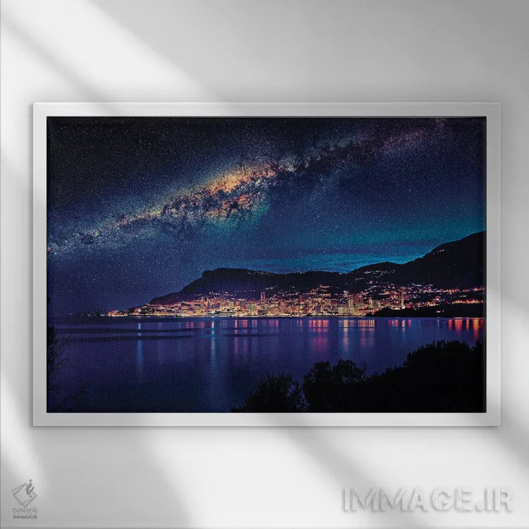 تابلو شب در موناکو اثر مانجیک پیکچرز (استودیو عکاسی یا فیلمسازی) - نمای قابدار سفید