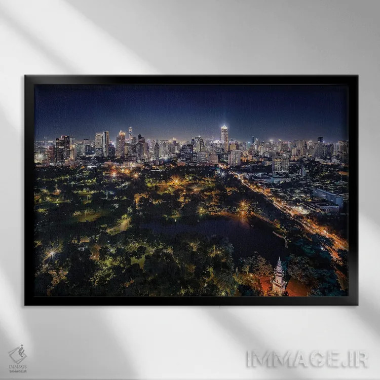تابلو خط افق بانکوک اثر مانجیک پیکچرز (استودیو عکاسی یا فیلمسازی) - نمای قابدار مشکی