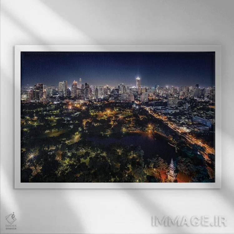 تابلو خط افق بانکوک اثر مانجیک پیکچرز (استودیو عکاسی یا فیلمسازی) - نمای قابدار سفید
