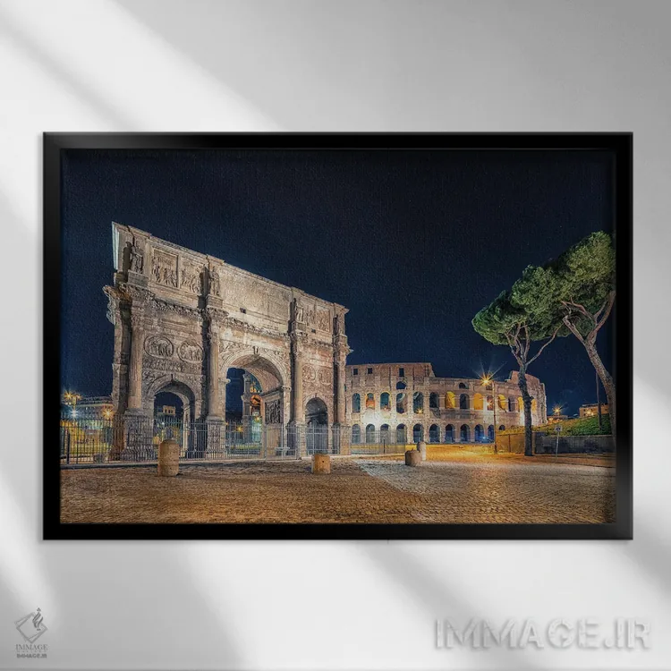 تابلو رم در شب اثر مانجیک پیکچرز (استودیو عکاسی یا فیلمسازی) - نمای قابدار مشکی