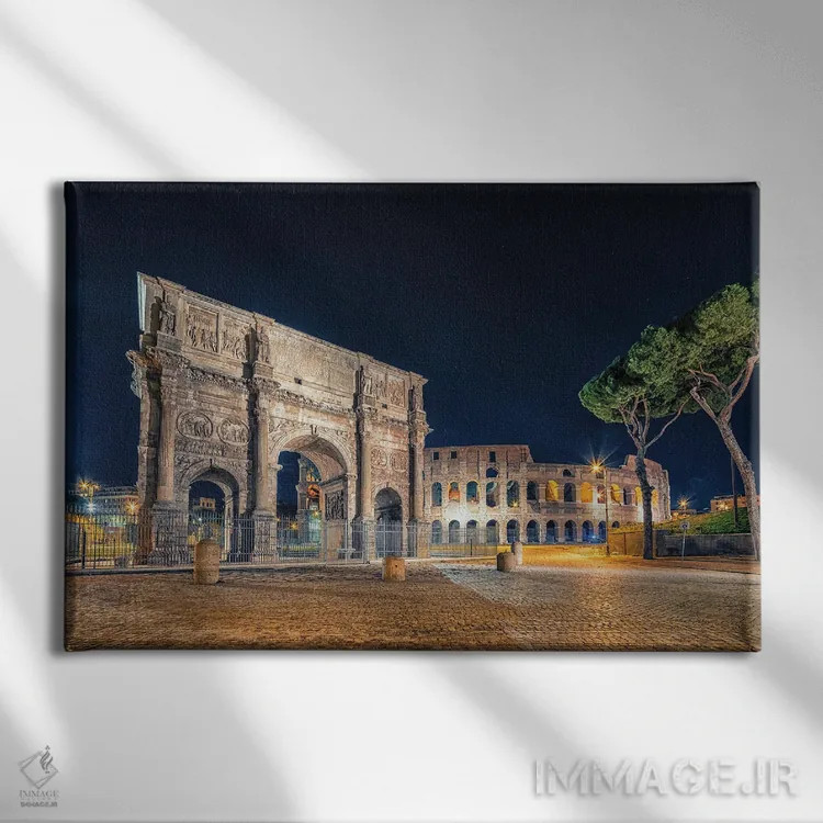 تابلو رم در شب اثر مانجیک پیکچرز (استودیو عکاسی یا فیلمسازی) - نمای روبهرو روی دیوار
