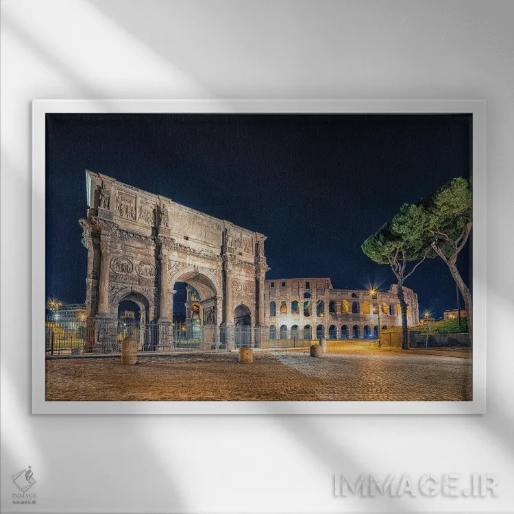 تابلو رم در شب اثر مانجیک پیکچرز (استودیو عکاسی یا فیلمسازی) - نمای قابدار سفید