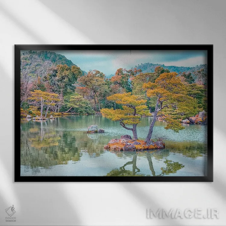 تابلو باغ ژاپنی اثر مانجیک پیکچرز (استودیو عکاسی یا فیلمسازی) - نمای قابدار مشکی