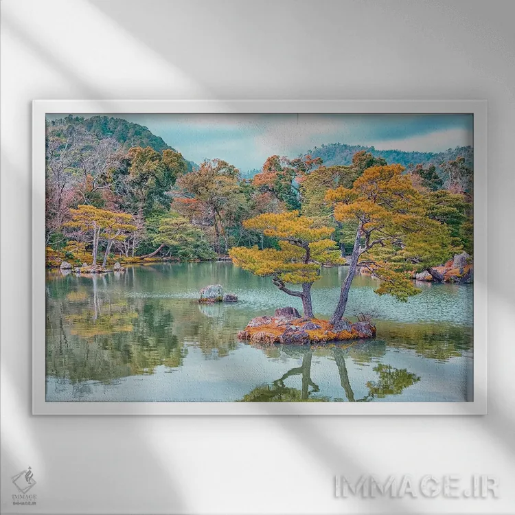 تابلو باغ ژاپنی اثر مانجیک پیکچرز (استودیو عکاسی یا فیلمسازی) - نمای قابدار سفید