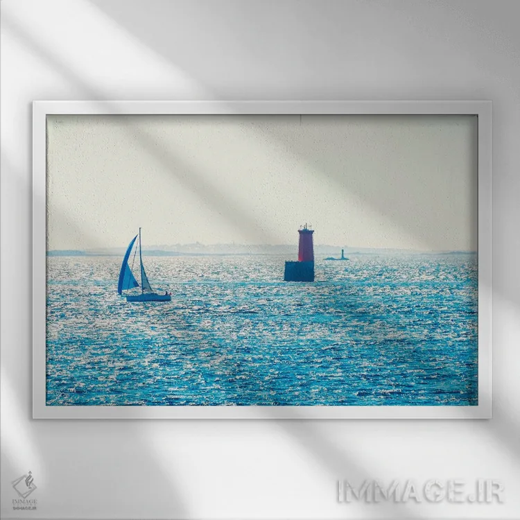 تابلو نمای اقیانوس اثر مانجیک پیکچرز (استودیو عکاسی یا فیلمسازی) - نمای قابدار سفید