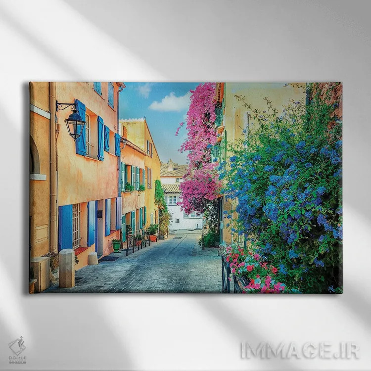 تابلو گلها در سن تروپه اثر مانجیک پیکچرز (استودیو عکاسی یا فیلمسازی) - نمای روبهرو روی دیوار