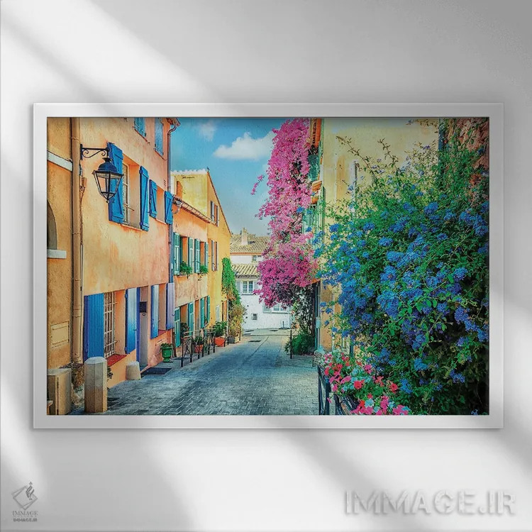 تابلو گلها در سن تروپه اثر مانجیک پیکچرز (استودیو عکاسی یا فیلمسازی) - نمای قابدار سفید