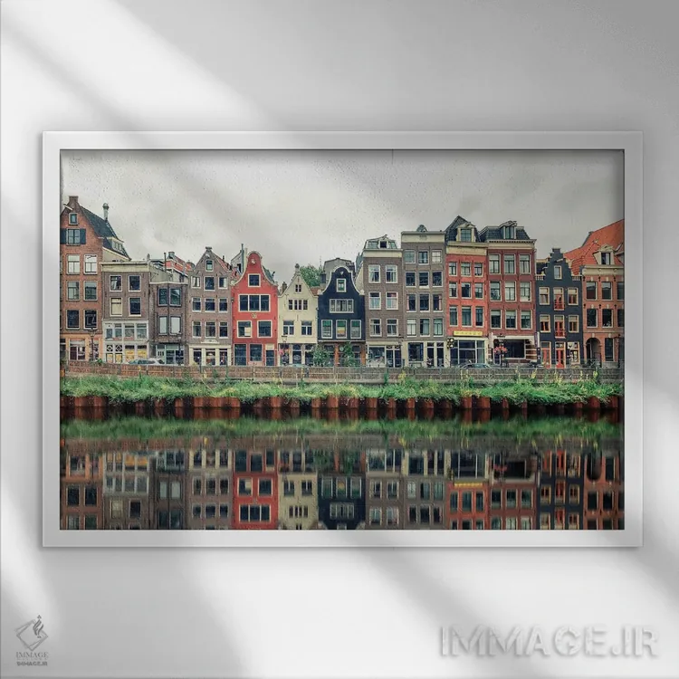 تابلو آمستردام رنگارنگ اثر مانجیک پیکچرز (استودیو عکاسی یا فیلمسازی) - نمای قابدار سفید
