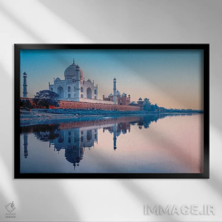 تابلو تاج محل آبی اثر مانجیک پیکچرز (استودیو عکاسی یا فیلمسازی) - نمای قابدار مشکی