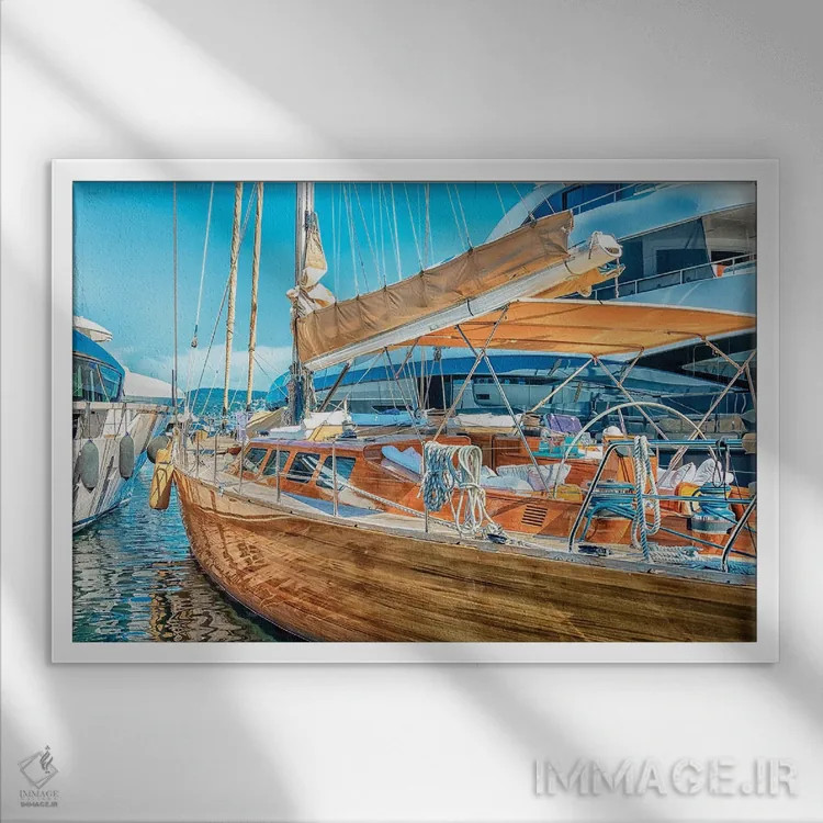 تابلو قایق تفریحی اثر مانجیک پیکچرز (استودیو عکاسی یا فیلمسازی) - نمای قابدار سفید