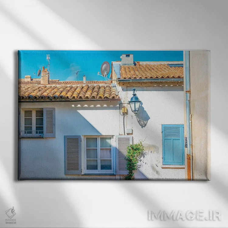 تابلو معماری مدیترانهای اثر مانجیک پیکچرز (استودیو عکاسی یا فیلمسازی) - نمای روبهرو روی دیوار