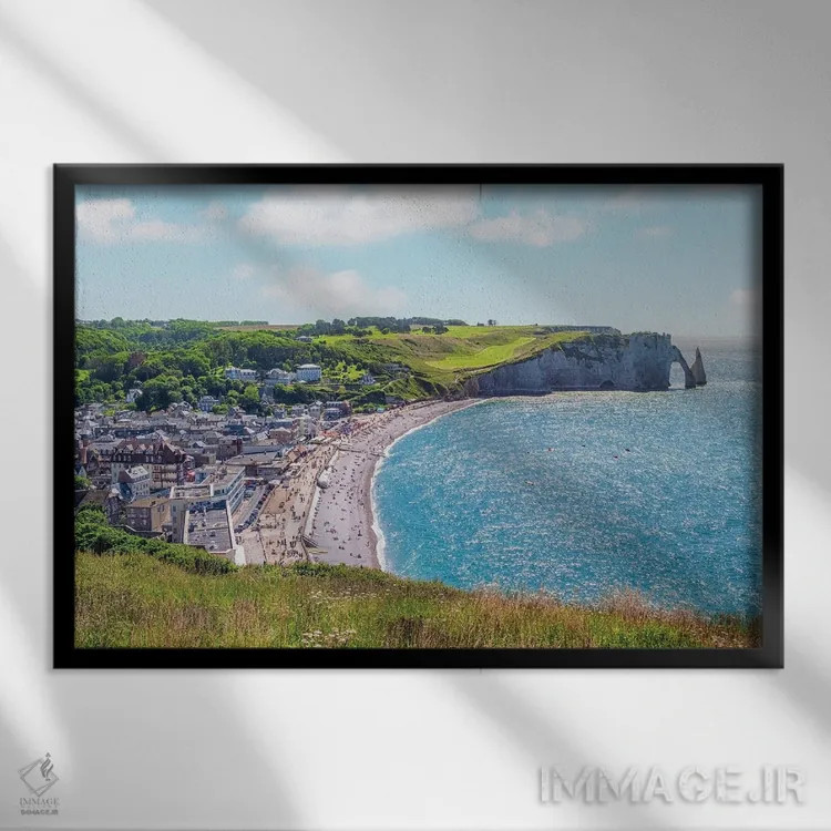 تابلو منظره اترتا (Etretat) اثر مانجیک پیکچرز (استودیو عکاسی یا فیلمسازی) - نمای قابدار مشکی