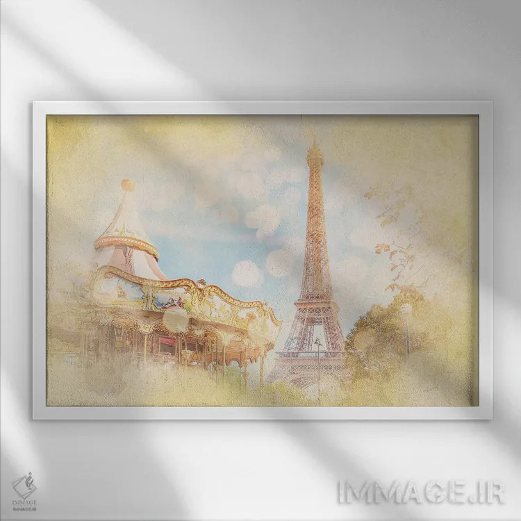 تابلو آبرنگ پاریس اثر مانجیک پیکچرز (استودیو عکاسی یا فیلمسازی) - نمای قابدار سفید