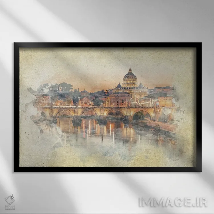 تابلو آبرنگ رُم اثر مانجیک پیکچرز (استودیو عکاسی یا فیلمسازی) - نمای قابدار مشکی