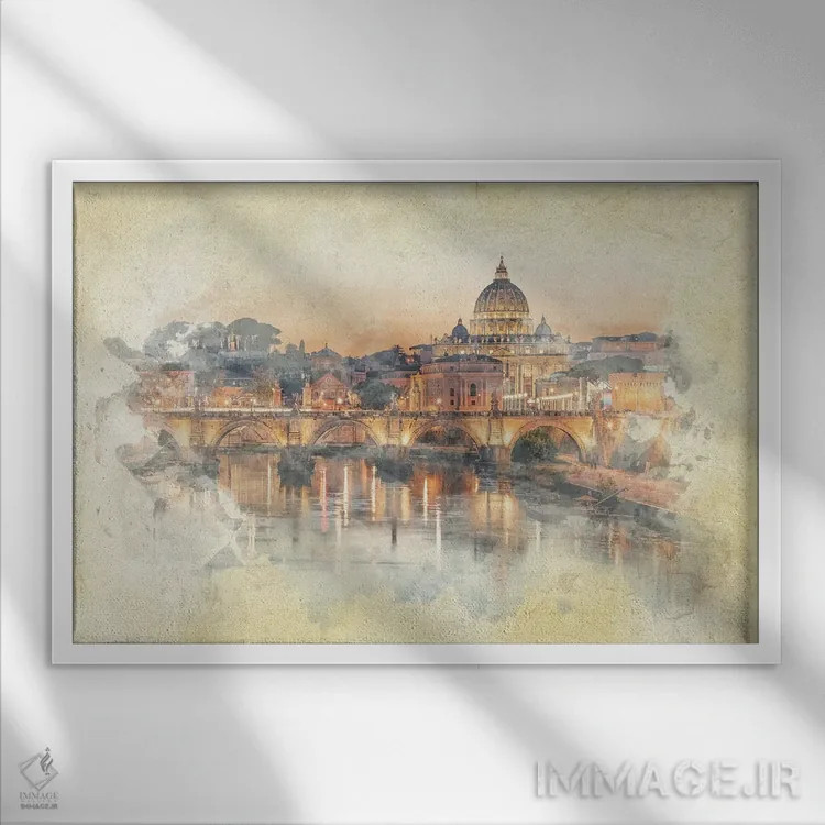 تابلو آبرنگ رُم اثر مانجیک پیکچرز (استودیو عکاسی یا فیلمسازی) - نمای قابدار سفید