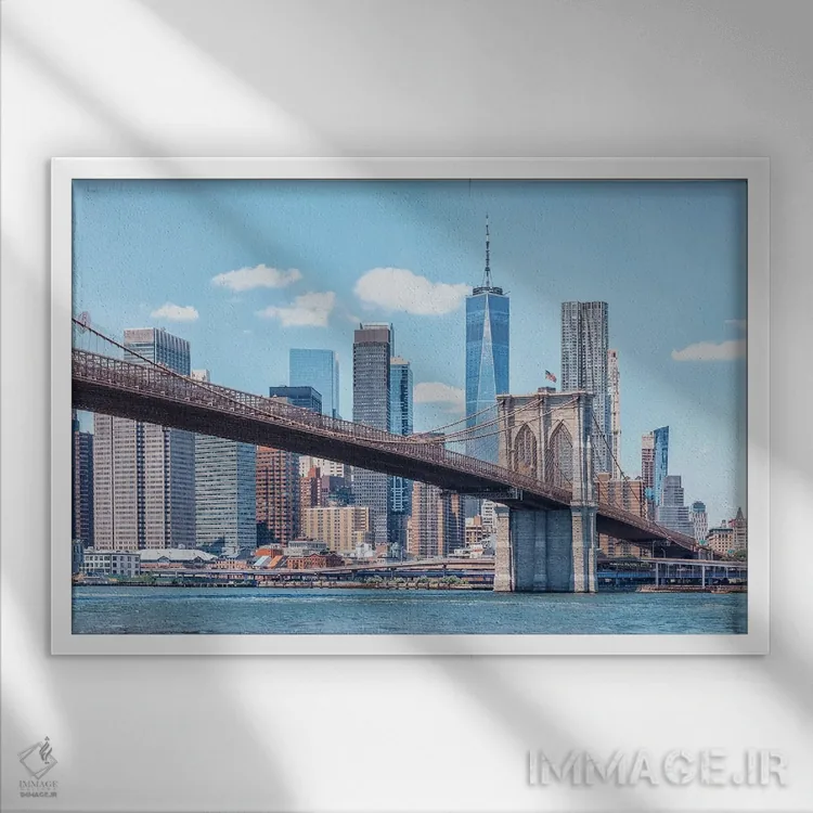 تابلو پل بروکلین اثر مانجیک پیکچرز (استودیو عکاسی یا فیلمسازی) - نمای قابدار سفید