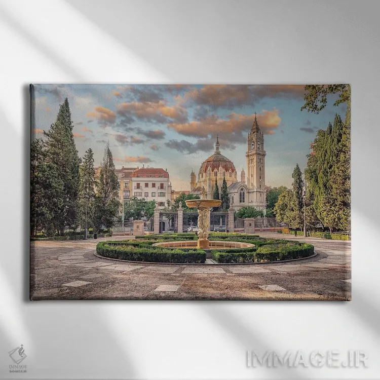 تابلو فوئنته د لاس کواترو گراسیا (فواره چهار نعمت، اسپانیا) اثر مانجیک پیکچرز (استودیو عکاسی یا فیلمسازی) - نمای روبهرو روی دیوار